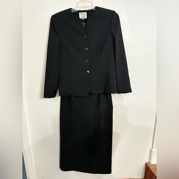 Collections Le Suit Elegant Black Women's Skirt and Jacket Size 12 - Picture 2 of 10